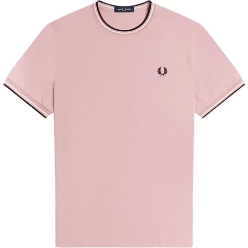 Oversized Rundhals T-Shirt , Herren, Größe: M - Fred Perry - Modalova