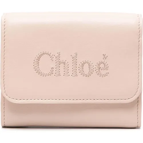 Sense tri-fold small wallet , female, Sizes: ONE SIZE - Chloé - Modalova
