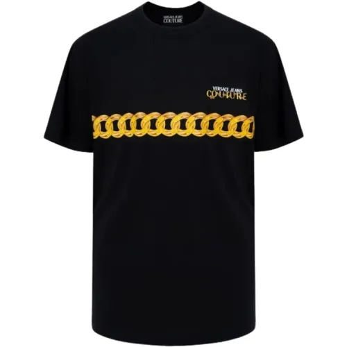 Logo Chain T-Shirt Schwarz Herren - Versace Jeans Couture - Modalova