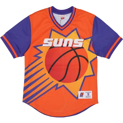 Sportswear, male, , Size: XL Phoenix Suns Mesh V-neck Jersey - Mitchell & Ness - Modalova