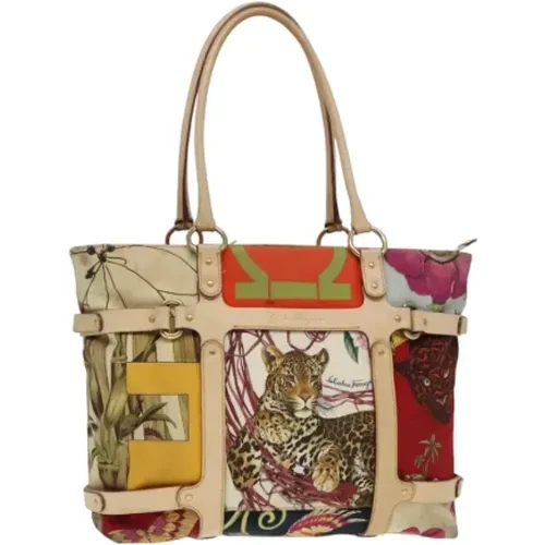 Pre-owned Tote Bags, female, , Size: ONE SIZE Pre-owned Canvas shoulder-bags - Salvatore Ferragamo Pre-owned - Modalova