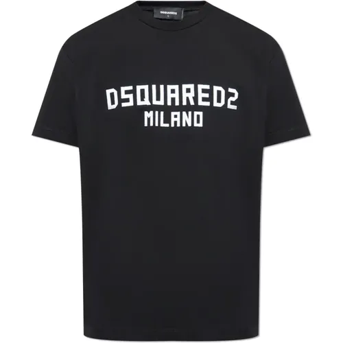 T-Shirts, male, , Size: S T-shirt with printed logo - Dsquared2 - Modalova