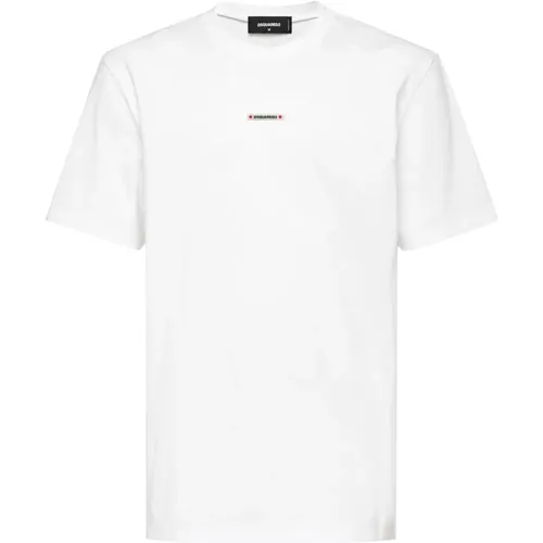 Logo Front T-shirt Weiß , Herren, Größe: 3XL - Dsquared2 - Modalova