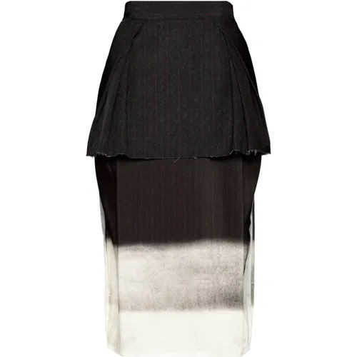Printed Flounce Skirt , female, Sizes: S - Maison Margiela - Modalova