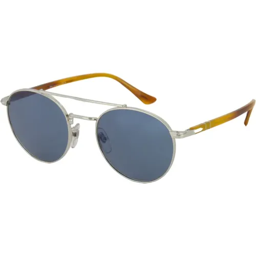 Sunglasses, unisex, , Size: S/M Stylish Round Sunglasses in Silver - Persol - Modalova