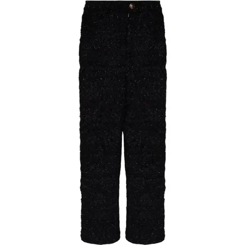 Straight Trousers, female, , Size: M Tweed Trousers - Balenciaga - Modalova