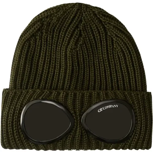 Beanies, male, , Size: ONE SIZE Merino Wool Goggle Beanie - C.P. Company - Modalova