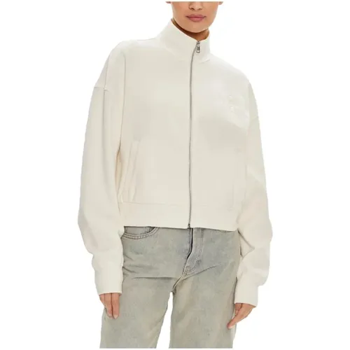 Satin Applique Zip Jacke - Calvin Klein - Modalova