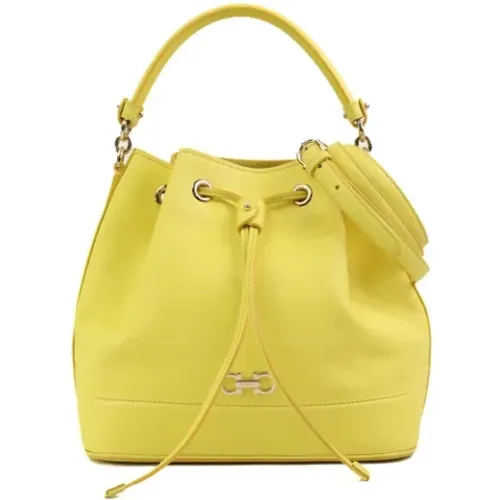 Pre-owned Bucket Bags, female, , Size: ONE SIZE Pre-owned Leather handbags - Salvatore Ferragamo Pre-owned - Modalova