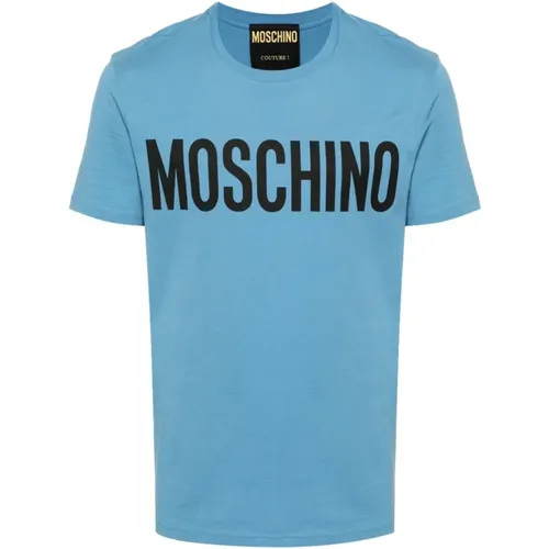 Logo Print Crew Neck T-shirt , male, Sizes: L, S, XL, M - Moschino - Modalova