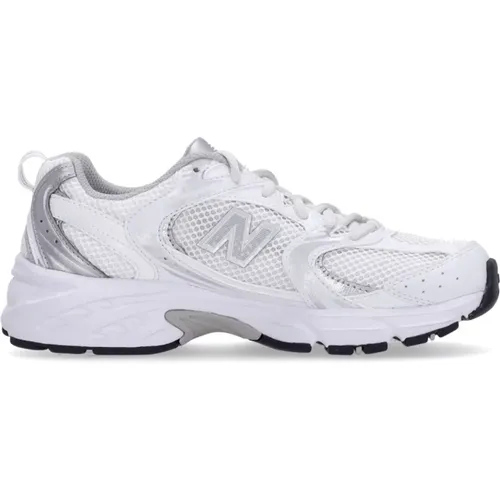 Sneakers, male, , Size: 11 US White/Silver Low Top Sneakers - New Balance - Modalova