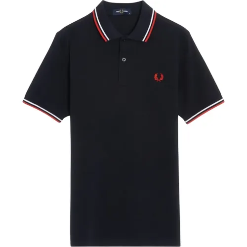 Polo Shirts, male, , Size: S Men's Polo Shirt Double Stripe - Fred Perry - Modalova