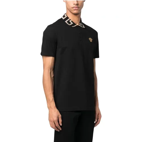 Greca Polo Shirt with Medusa Motif , male, Sizes: XL, M - Versace - Modalova