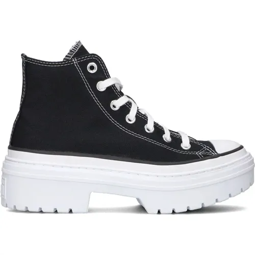 Schwarze hohe Sneakers mit Profilsohle , Damen, Größe: 39 1/2 EU - Converse - Modalova