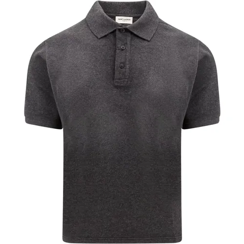 Graues Polo-Shirt - Stilvolles Upgrade für Herrengarderobe , Herren, Größe: L - Saint Laurent - Modalova