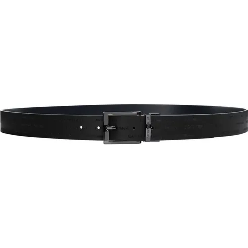 Belts, male, , Size: ONE SIZE Plain Reversible Belt with Buckle Closure - Emporio Armani - Modalova