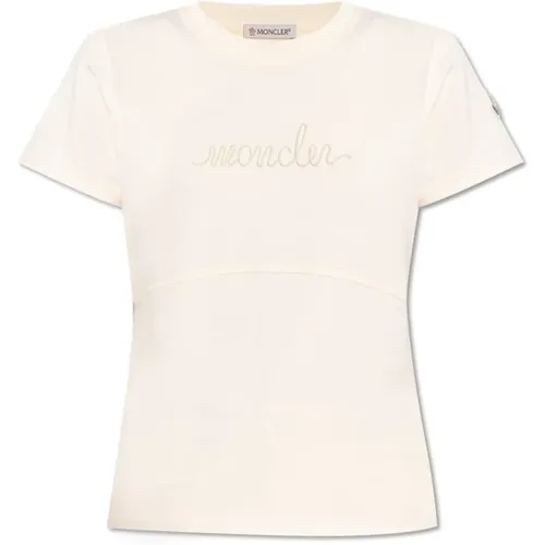 T-Shirt mit Logo , Damen, Größe: S - Moncler - Modalova