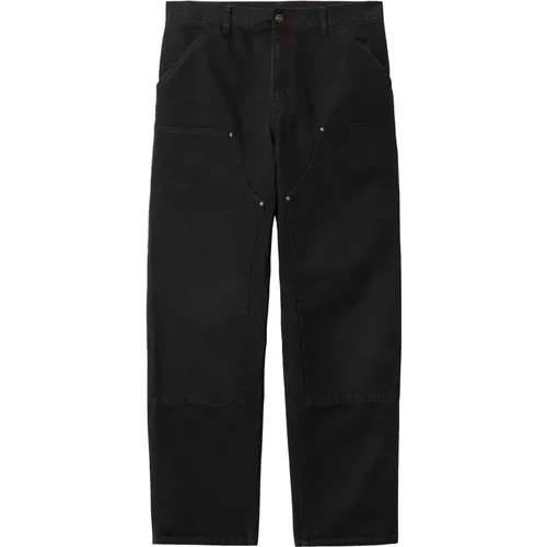 Schwarze/Gealterte Leinwand Doppelkniehose , Herren, Größe: W32 L32 - Carhartt WIP - Modalova