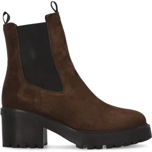 Suede Leather Boots for Women , female, Sizes: 2 1/2 UK - Hogan - Modalova