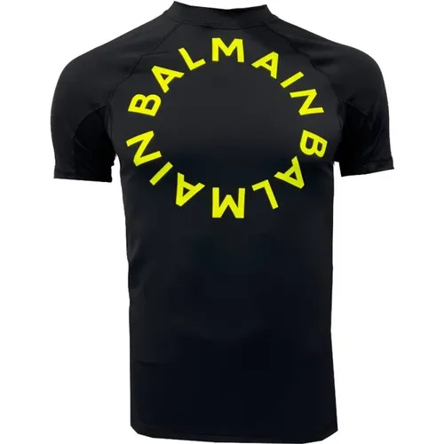 Mens Logo-Print T-Shirt , male, Sizes: M, 2XL - Balmain - Modalova