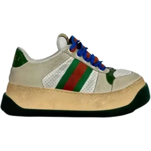 Pre-owned Sneakers, female, , Size: 7 1/2 US Pre-owned Leather sneakers - Gucci Vintage - Modalova