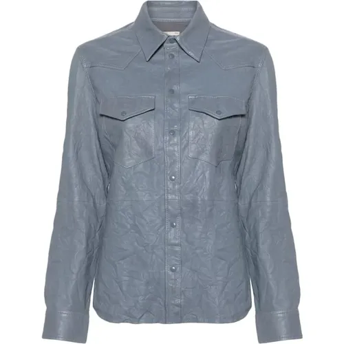 Thelma crinkled leather shirt , female, Sizes: M - Zadig & Voltaire - Modalova