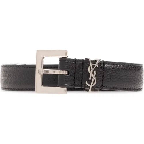 Belts, male, , Size: 105 CM Leather belt - Saint Laurent - Modalova