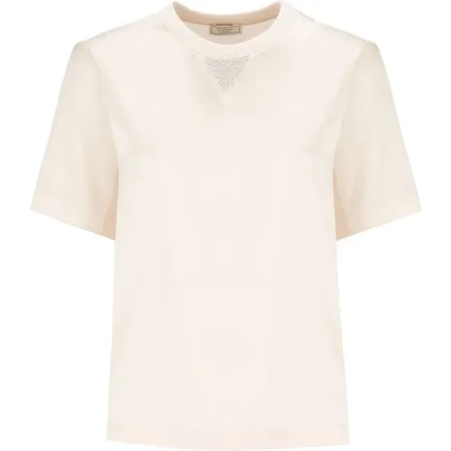 Silk and cotton t-shirt with lurex , female, Sizes: XS - PESERICO - Modalova