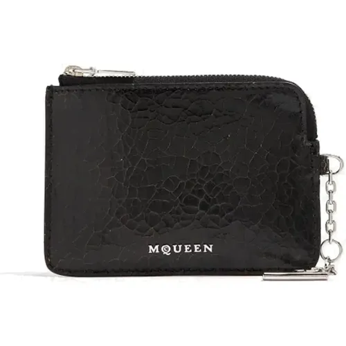 Wallets & Cardholders, male, , Size: ONE SIZE Leather Chain Wallet - alexander mcqueen - Modalova
