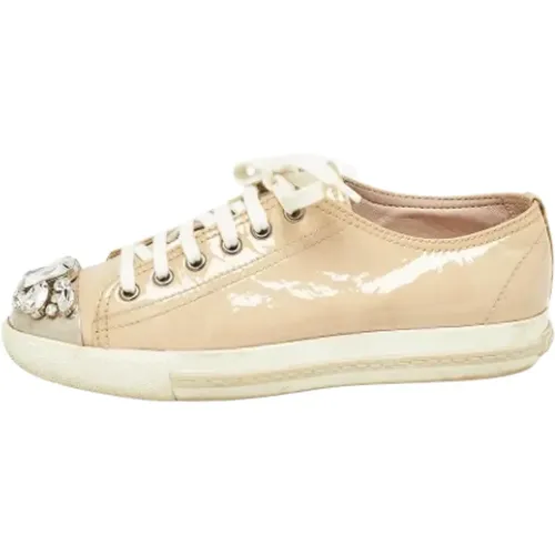 Pre-owned Sneakers, female, , Size: 6 US Pre-owned Leather sneakers - Miu Miu Pre-owned - Modalova