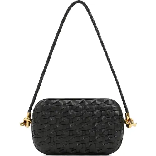 Dark Green Knot Strap Clutch , female, Sizes: ONE SIZE - Bottega Veneta - Modalova