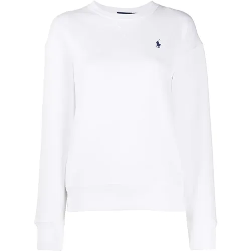 Weiße Casual Langarm-Strickpullover , Damen, Größe: L - Polo Ralph Lauren - Modalova