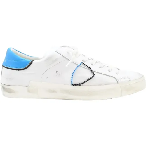 Low Blanc Azul Sneakers , male, Sizes: 11 UK, 9 UK, 10 UK, 7 UK, 8 UK, 6 UK - Philippe Model - Modalova