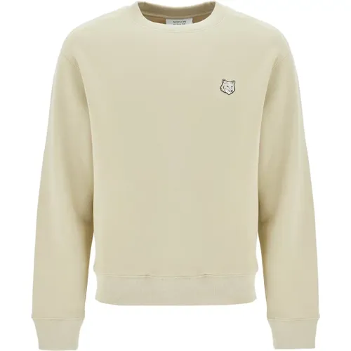 Fox Head Crewneck Sweatshirt , Herren, Größe: S - Maison Kitsuné - Modalova