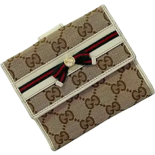 Pre-owned Wallets, female, , Size: ONE SIZE Pre-owned Canvas wallets - Gucci Vintage - Modalova