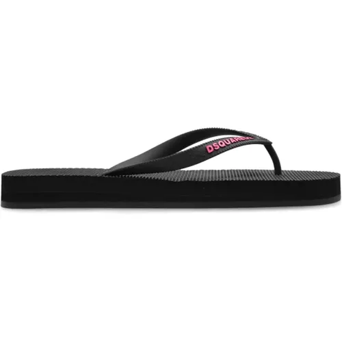 Flip Flops, female, , Size: 8 US Rubber slides with logo - Dsquared2 - Modalova