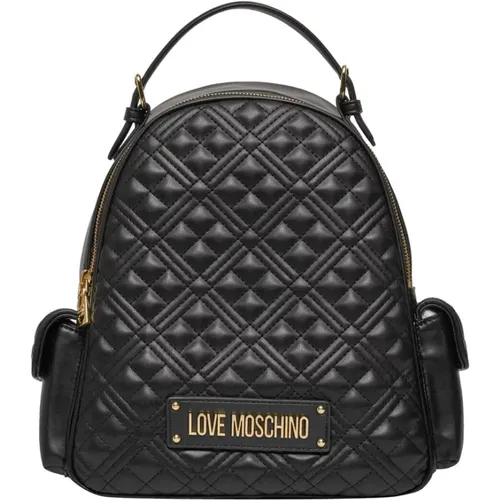 Synthetic Leather Backpack , female, Sizes: ONE SIZE - Love Moschino - Modalova