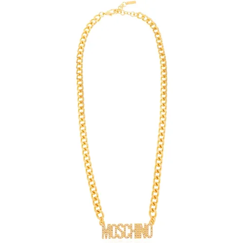 Necklaces, female, , Size: ONE SIZE Necklace with logo - Moschino - Modalova