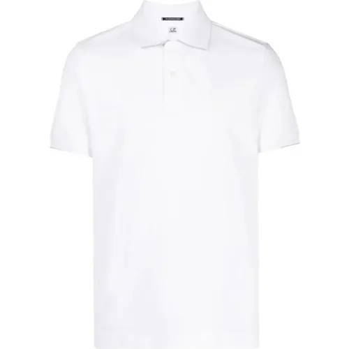 Weißes Poloshirt mit Stickerei , Herren, Größe: 2XL - C.P. Company - Modalova