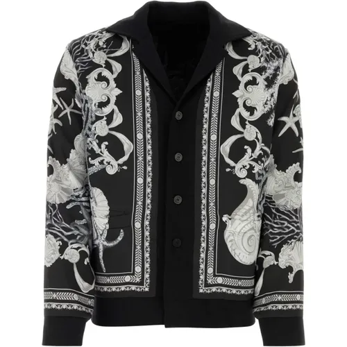 Cardigans, male, , Size: 2XL Stylish Printed Cardigan - Versace - Modalova