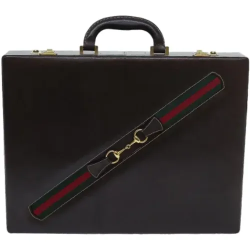 Pre-owned Leder aktentasche - Gucci Vintage - Modalova