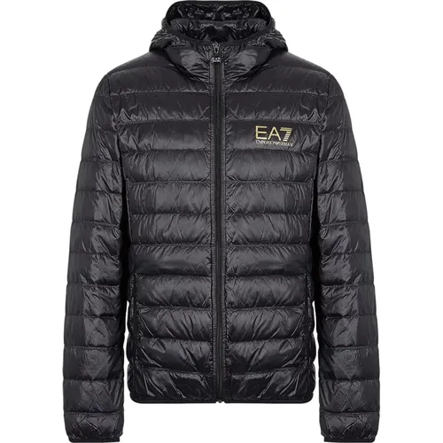 Down Jacket with Gold Logo , male, Sizes: 3XL, L, XL, 2XL - Emporio Armani EA7 - Modalova