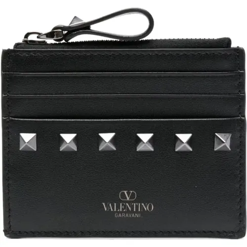 Leather Credit Card Wallet with Studs , female, Sizes: ONE SIZE - Valentino Garavani - Modalova