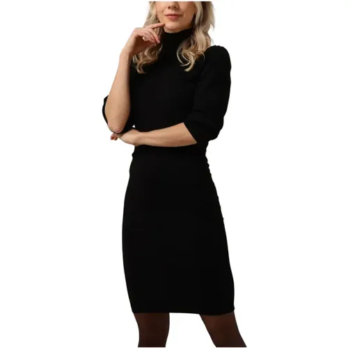 Highneck Strickkleid Schwarz , Damen, Größe: XS - Minus - Modalova