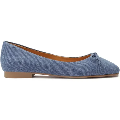 Denim-Ballerinas mit Schleife , Damen, Größe: 39 EU - Kazar - Modalova