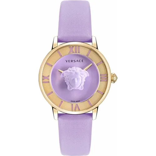 Watches, female, , Size: ONE SIZE La Medusa Leather Watch - Versace - Modalova