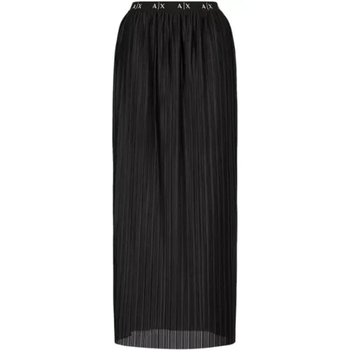 Long Pleated Skirt , female, Sizes: 2XS - Armani Exchange - Modalova