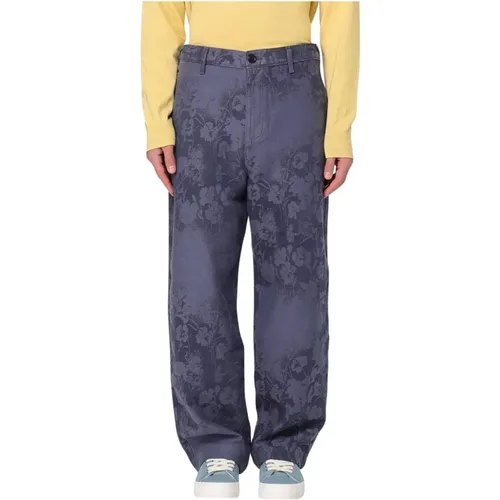 Straight Trousers, male, , Size: W34 Floral Print Tapered Leg Pants - Paul Smith - Modalova