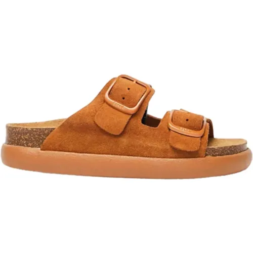 Sliders, female, , Size: 10 US Chunky Suede Sandal with Adjustable Straps - Scholl - Modalova