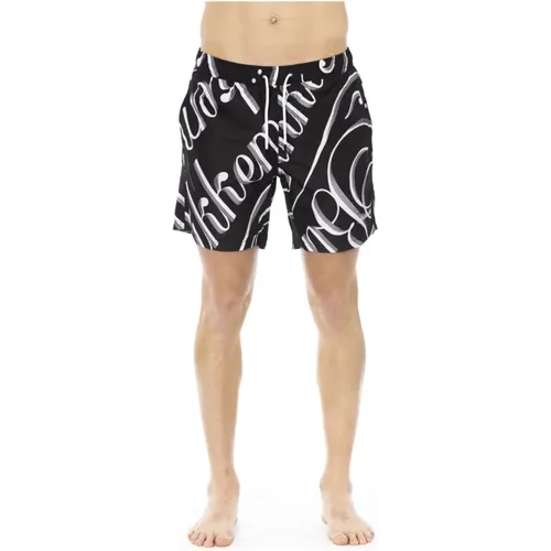 Beachwear, male, , Size: XL All-over Print Beachwear - Elastic Waist - Bikkembergs - Modalova